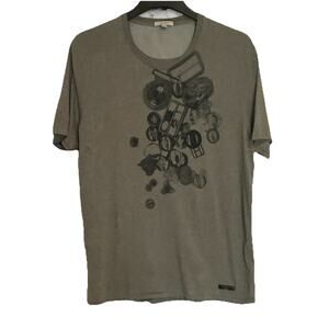 Burberry Brit Graphic-Print Cotton-Jersey Men’s T-Shirt-Gray-XXL